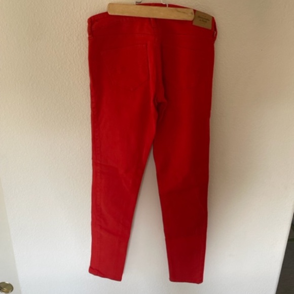 Abercrombie & Fitch | Y2K Vintage Neon Red/Orange Low-Rise Skinny Jeans, Size 0R - Picture 6 of 13
